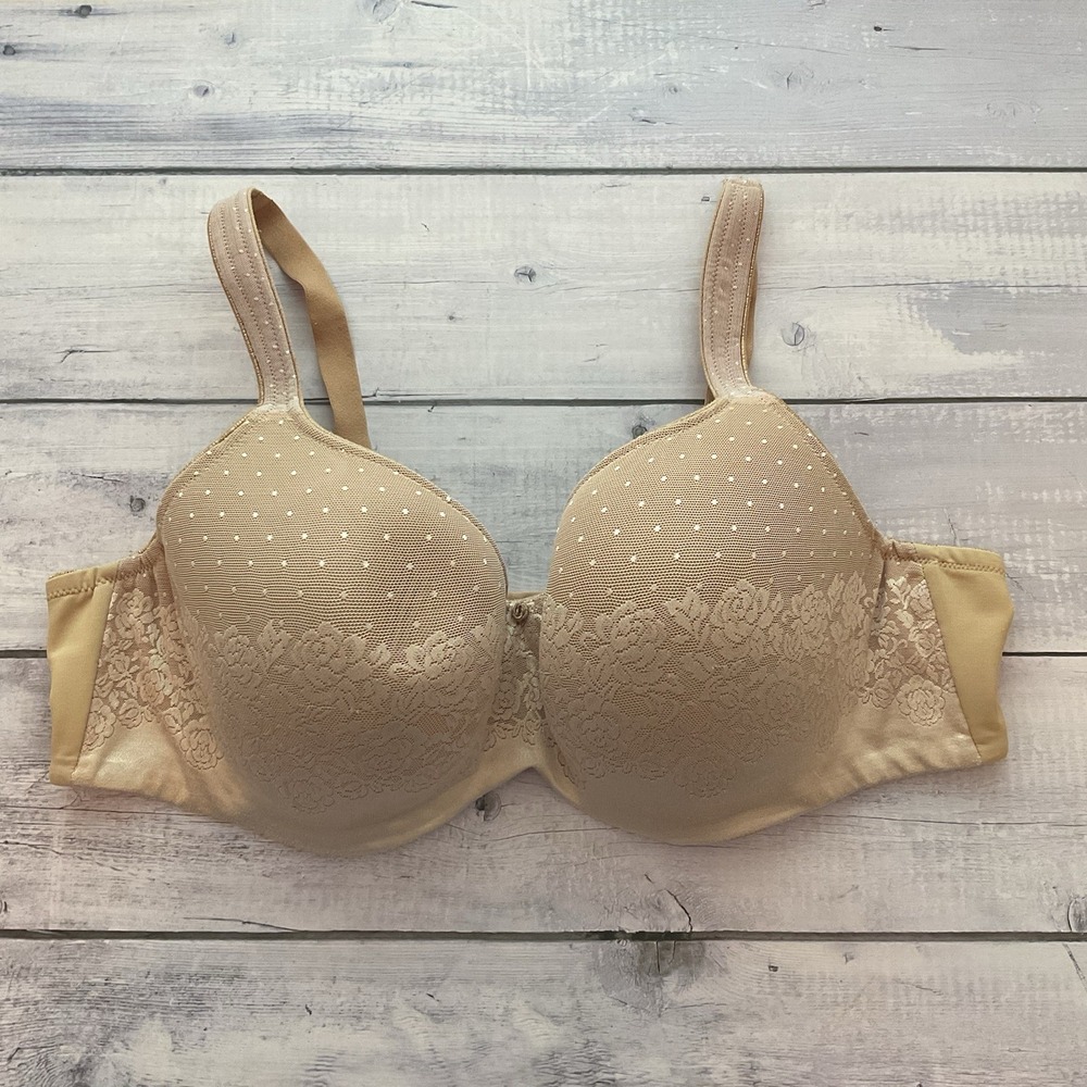 Soma Stunning Support Balconette Bra 44D Nude Beige Lace Underwire Balconet
